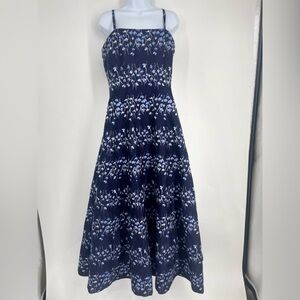 Vera Wang 12 Navy Blue Maxi Formal Dress Cocktail Wedding Guest MOB Dance Ball